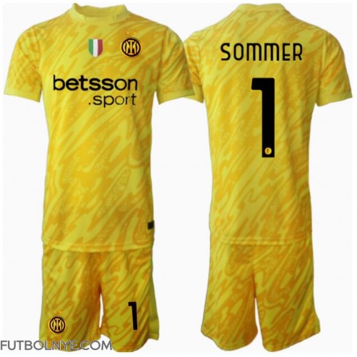 Camiseta Inter Milan Yann Sommer #1 Portero Visitante Equipación para niños 2024-25 manga corta (+ pantalones cortos)